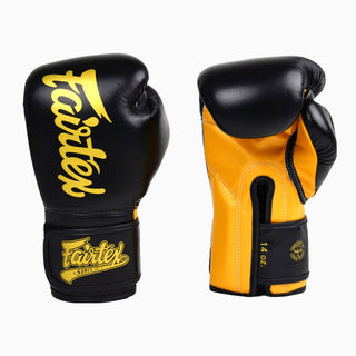 Thai boxing gloves Fairtex Super Sparring BGV18 Black-gold 