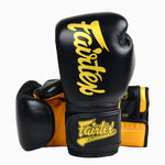 Thai boxing gloves Fairtex Super Sparring BGV18 Black-gold 