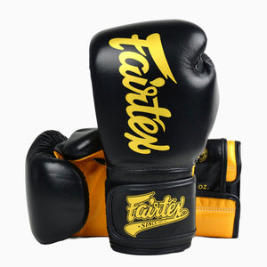Thai boxing gloves Fairtex Super Sparring BGV18 Black-gold 