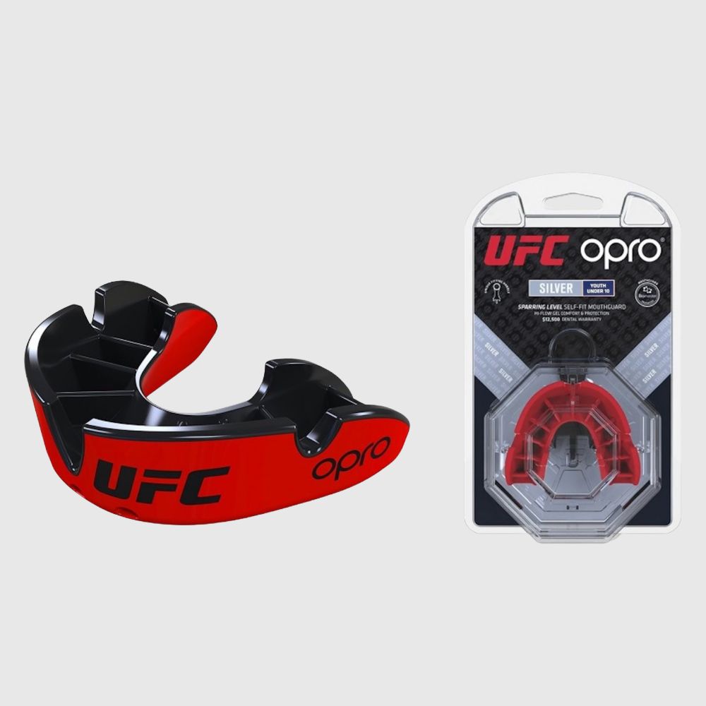 Mouthguard baby Opro X UFC Silver Red-black