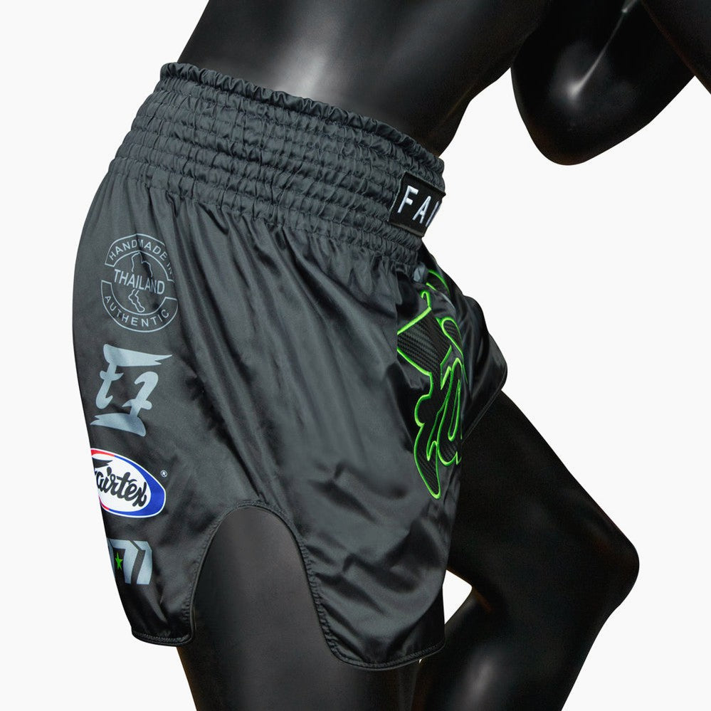 Fairtex BS1924 Black M ムエタイパンツ キックパンツ Kick-thai shorts Fairtex BS1924 Racer Black – Combat Arena