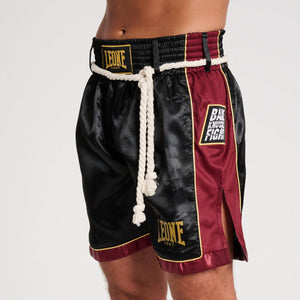 MMA shorts Leone Bare Knuckle AB997 Black-red-Combat Arena