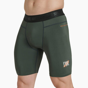 Pantaloncini a compressione Leone Primal Instinct AB929 Verde-Combat Arena