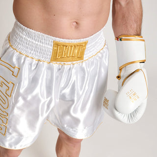 Pantaloncini boxe Leone DNA Premium AB233 Bianco-Combat Arena