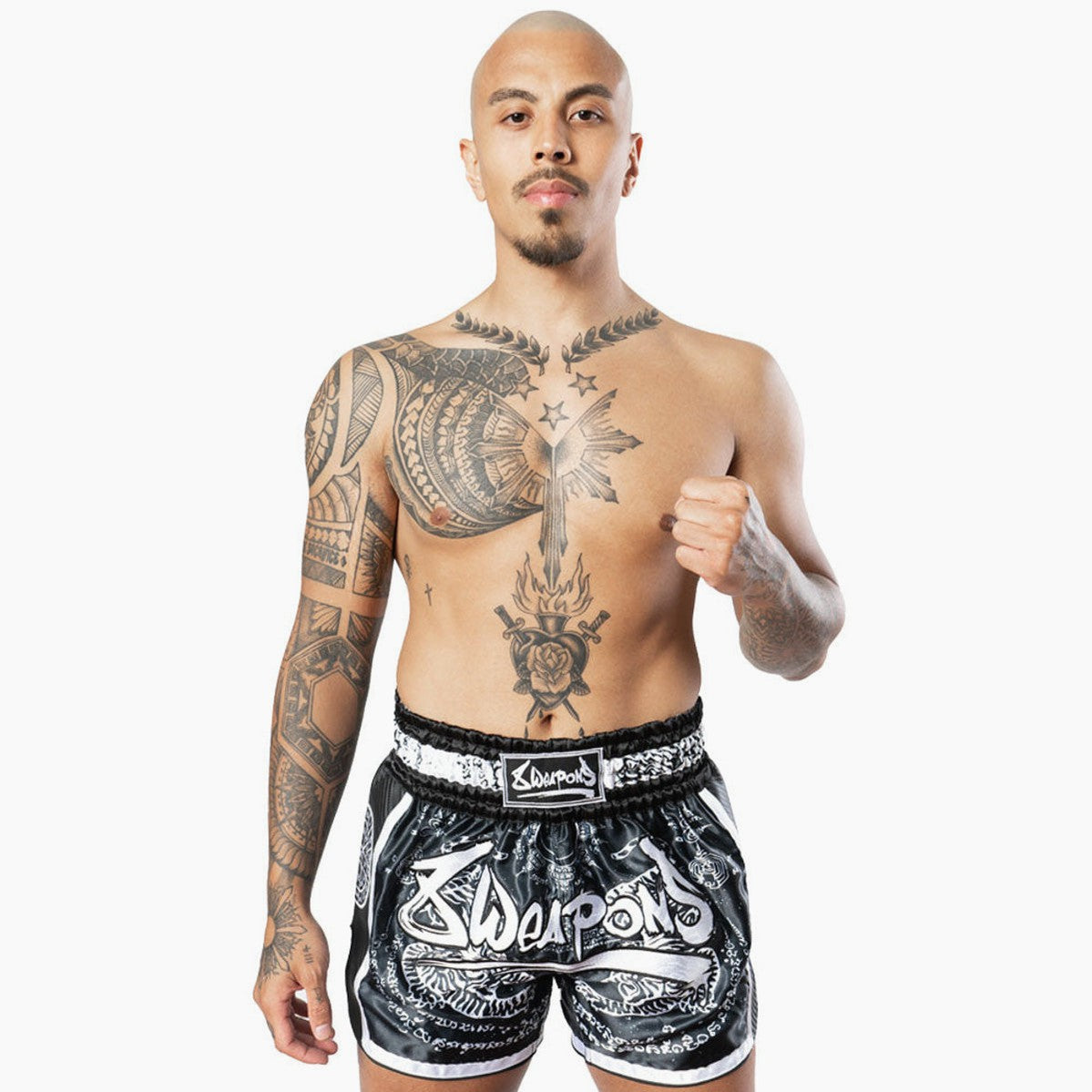 Kick-thai shorts 8 Weapons Carbon Sak Yant Tigers – Combat Arena