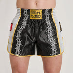 Shorts kick-thai Leone IUTER Barbed Wire AB05IU Black-Combat Arena