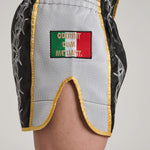 Shorts kick-thai Leone IUTER Barbed Wire AB05IU Black-Combat Arena