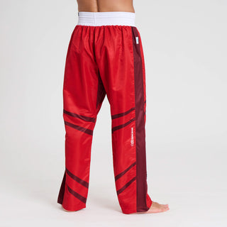 Pantaloni Kickboxing WAKO Leone AB992 Rosso-Combat Arena