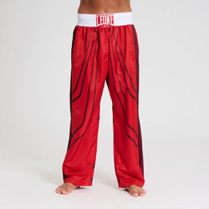 Pantaloni Kickboxing WAKO Leone AB992 Rosso-Combat Arena