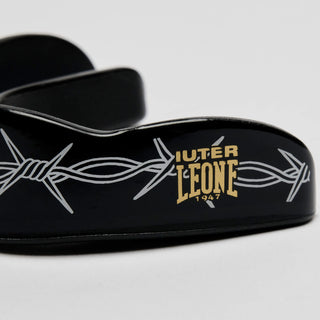 Mouthguard Leone IUTER Barbed Wire PD02IU Black-Combat Arena