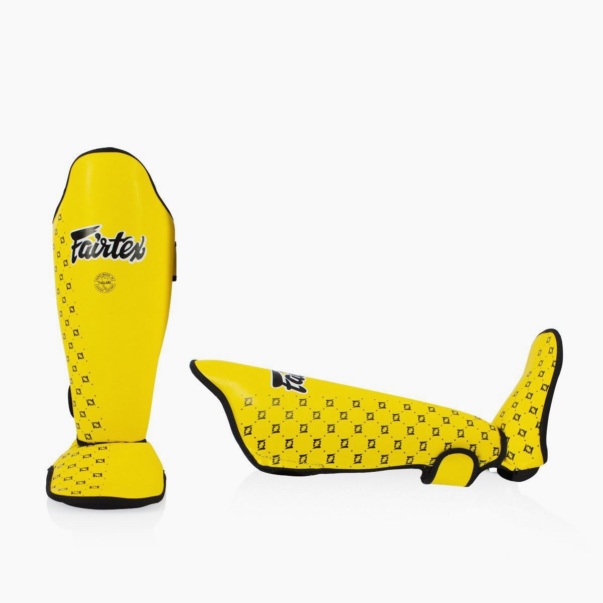 Fairtex イエロー レガース Shinguards Fairtex Competition SP5 with yellow footrests
