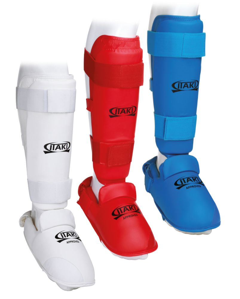 Shin guards Karate Itaki with foot protectors Art.413A – Combat Arena
