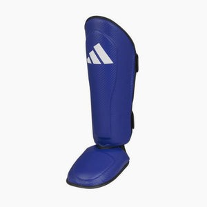 Shinguards with foot guard Adidas Pro Kickboxing WAKO Blue-white 