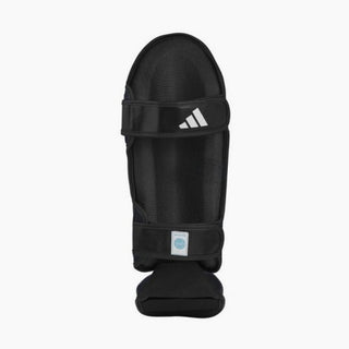 Shinguards with foot guard Adidas Pro Kickboxing WAKO Black-white 