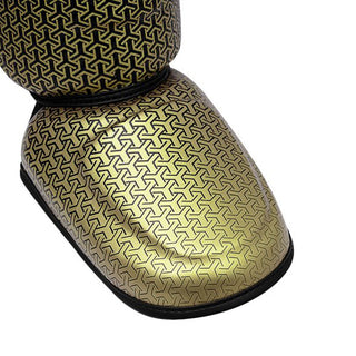 Shinguards with foot guard Adidas Pro Kickboxing WAKO Black-gold 