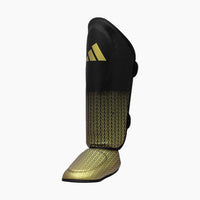 Shinguards with foot guard Adidas Pro Kickboxing WAKO Black-gold 