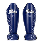 Shinguards Fairtex Competition SP5 with blue footrests 