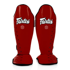 Shinguards Fairtex Competition SP5 with red footrests 