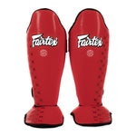 Shinguards Fairtex Competition SP5 with red footrests 