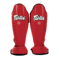Shinguards Fairtex Competition SP5 with red footrests 