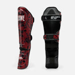 Shinguards Leone Urban Fighter PT118 Red-black camo 