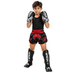 Shin guards kids Venum Challenger Black-white