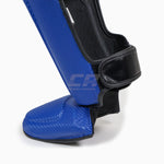 Shinguards with foot guard Adidas Pro Kickboxing WAKO Blue-white 