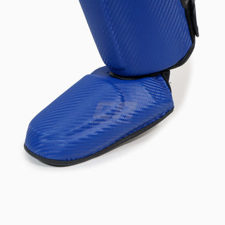 Shinguards with foot guard Adidas Pro Kickboxing WAKO Blue-white 