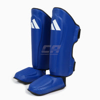 Shinguards with foot guard Adidas Pro Kickboxing WAKO Blue-white 