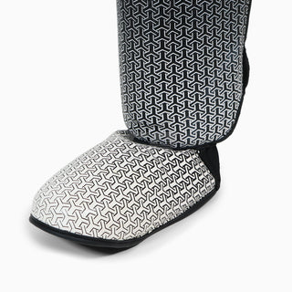 Shinguards with foot guard Adidas Pro Kickboxing WAKO Black-white 