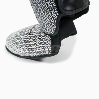 Shinguards with foot guard Adidas Pro Kickboxing WAKO Black-white 