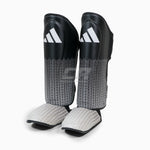 Shinguards with foot guard Adidas Pro Kickboxing WAKO Black-white 
