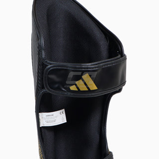 Shinguards with foot guard Adidas Pro Kickboxing WAKO Black-gold 