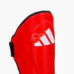 Shinguards with parapet Adidas Pro Kickboxing WAKO Red-white 