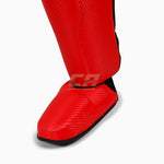 Shinguards with parapet Adidas Pro Kickboxing WAKO Red-white 