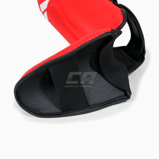 Shinguards with parapet Adidas Pro Kickboxing WAKO Red-white 
