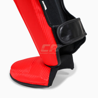 Shinguards with parapet Adidas Pro Kickboxing WAKO Red-white 