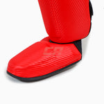 Shinguards with parapet Adidas Pro Kickboxing WAKO Red-white 