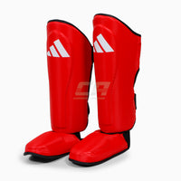 Shinguards with parapet Adidas Pro Kickboxing WAKO Red-white 