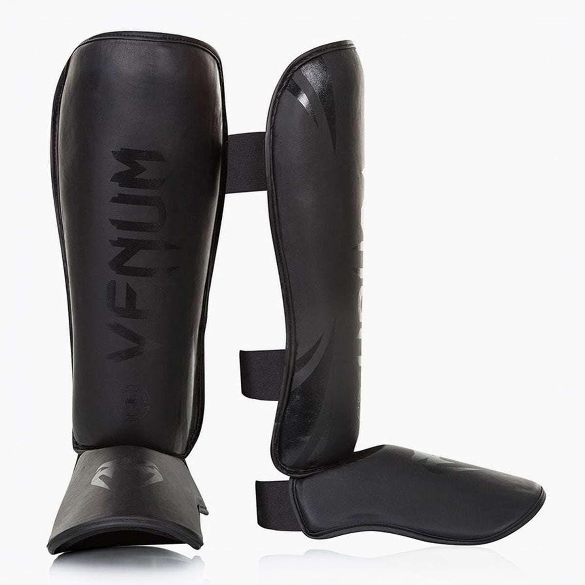 Shin guards with foot guard Venum Challenger Black – Combat Arena