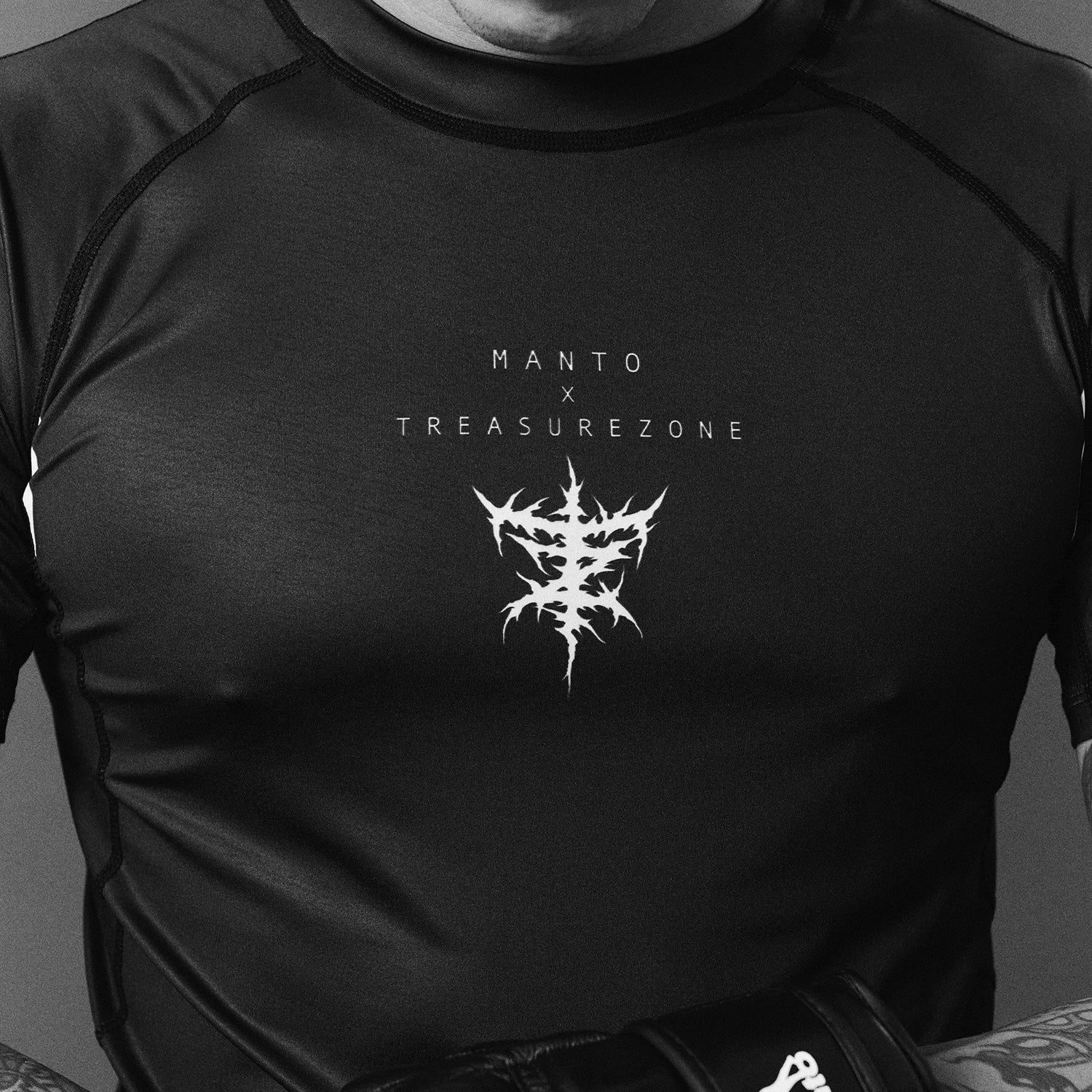 Rashguard Manto Treasure Zone short sleeves black - rashguard