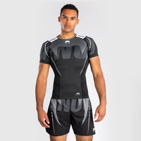 Rashguard Venum Adrenaline short sleeves Black-gray-Combat Arena