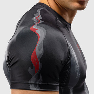 Rashguard Venum Demon maniche corte Nero-grigio-Combat Arena