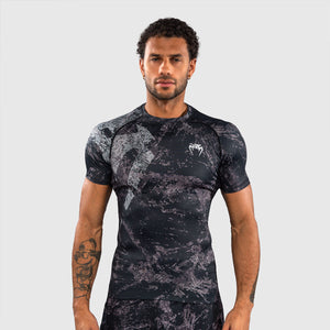 Rashguard Venum Rage & Workout short sleeves Black-grey-Combat Arena