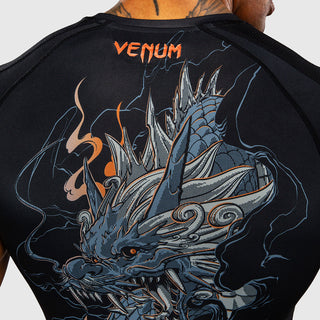 Rashguard Venum Thunder Dragon maniche corte Nero-Combat Arena