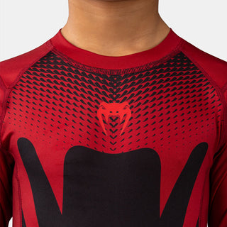 Rashguard bambino Venum Attack maniche corte Nero-rosso-Combat Arena