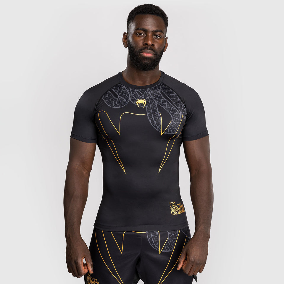 BJJ Wow! Rashguard Uomo Manica Corta – Maglia Compressione Jiu Jitsu Brasiliano – Tessuto Antimicrobico E Cuciture Rinforzate – Pop Art Blu - 3