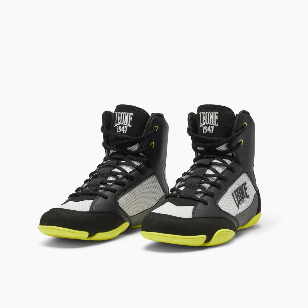 Boxing shoes Leone 1947 Premium CL110 Black-lime - Combat Arena