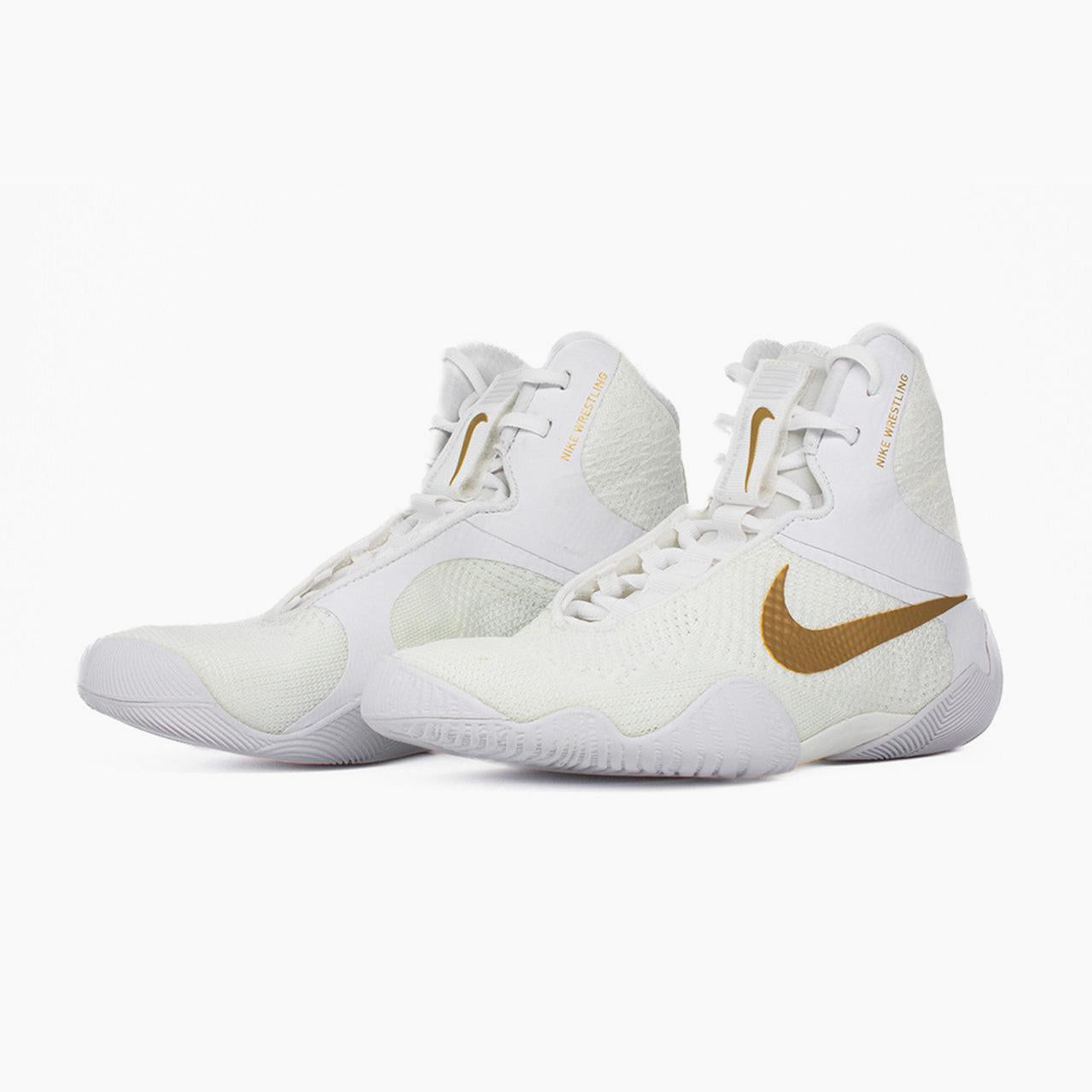 Wrestling shoes-Wrestling Nike Tawa White-gold - wrestling shoes