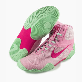 Wrestling shoes-Wrestling Nike Tawa Pink-green-Combat Arena